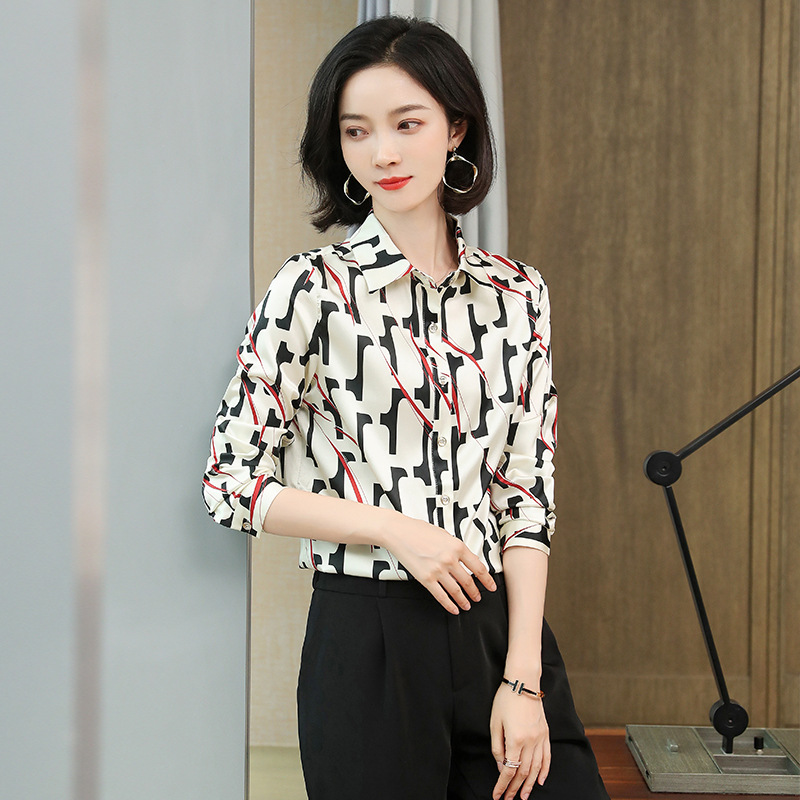 真丝衬衫女士春季新款长袖设计感小众轻熟复古桑蚕丝港味上衣