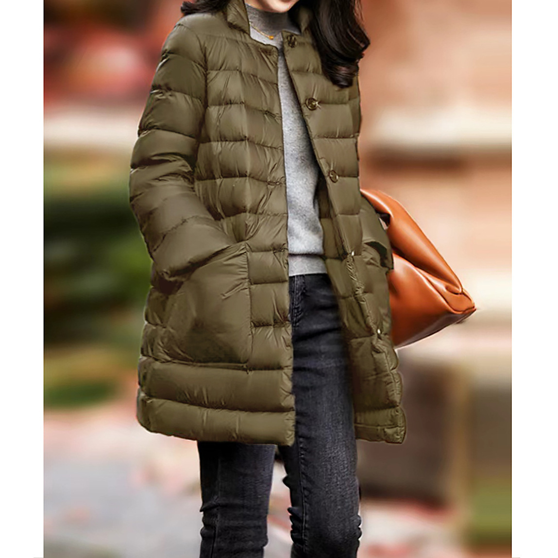 打破羽绒服的臃肿高端95白鹅绒轻薄中长款鹅绒服日系女款冬季女装